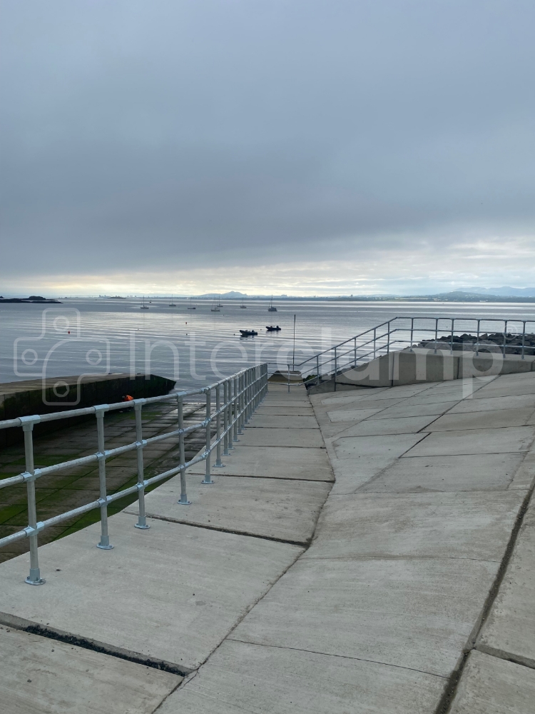 tube clamp barrier installed on a slipway, bolstering safety measures for staff and users